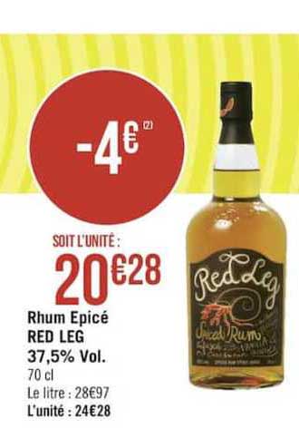 rhum epicé red leg 37.5% vol.