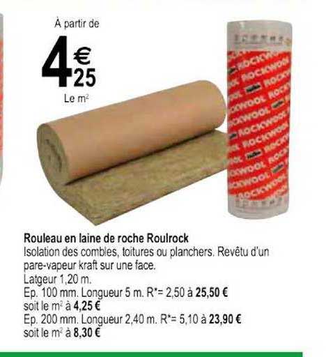 rouleau en laine de roche roulrock