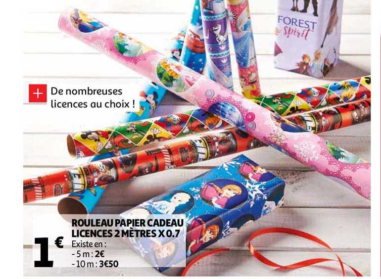 rouleau papier cadeau licences 2 mètres x 0.7