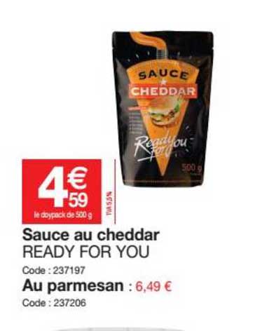sauce au cheddar ready for you au parmesan