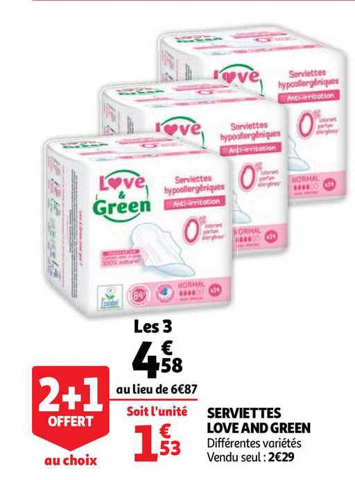 Serviettes Love And Green