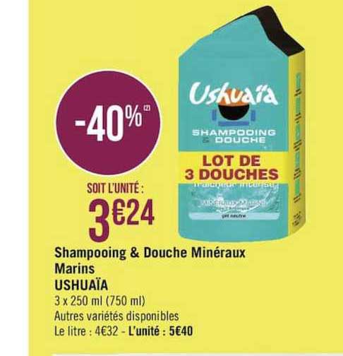shampooing & douche minéraux marins ushuaïa