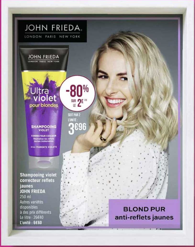 Shampooing Violet Correcteur Reflets Jaunes John Frieda -80% Sur Le 2è