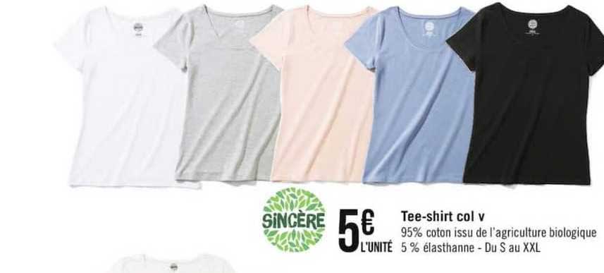 sincère tee shirt col v