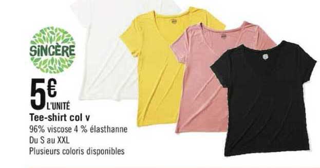 sincère tee shirt col v