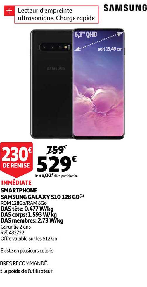 smarthphone samsung galaxy s10 128 go