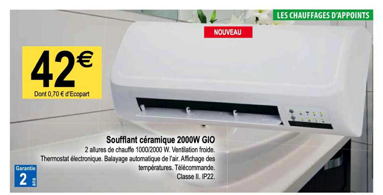 soufflant céramique 2000w gio