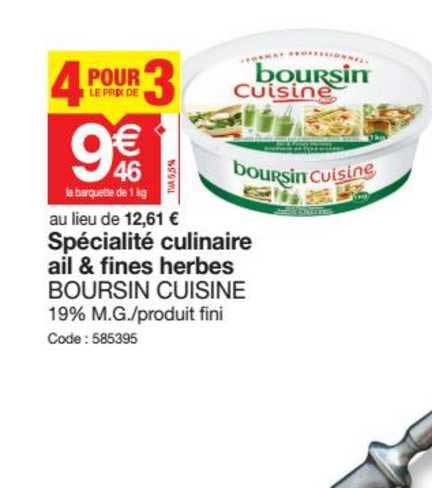 spécialité culinaire ail & fines herbes boursin cuisine