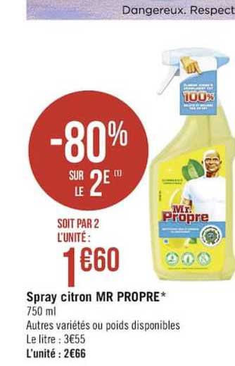 spray citron pr propre -80% sur le 2è