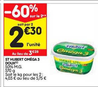 st hubert oméga 3 doux -60% sur le 2e