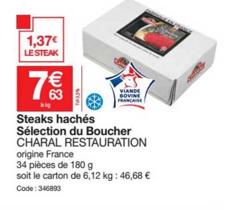 Steaks Hachés Sélection Du Boucher Charal Restauration