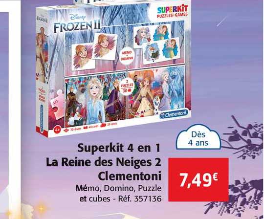 superkit 4 en 1 la reine des neiges 2 clementoni