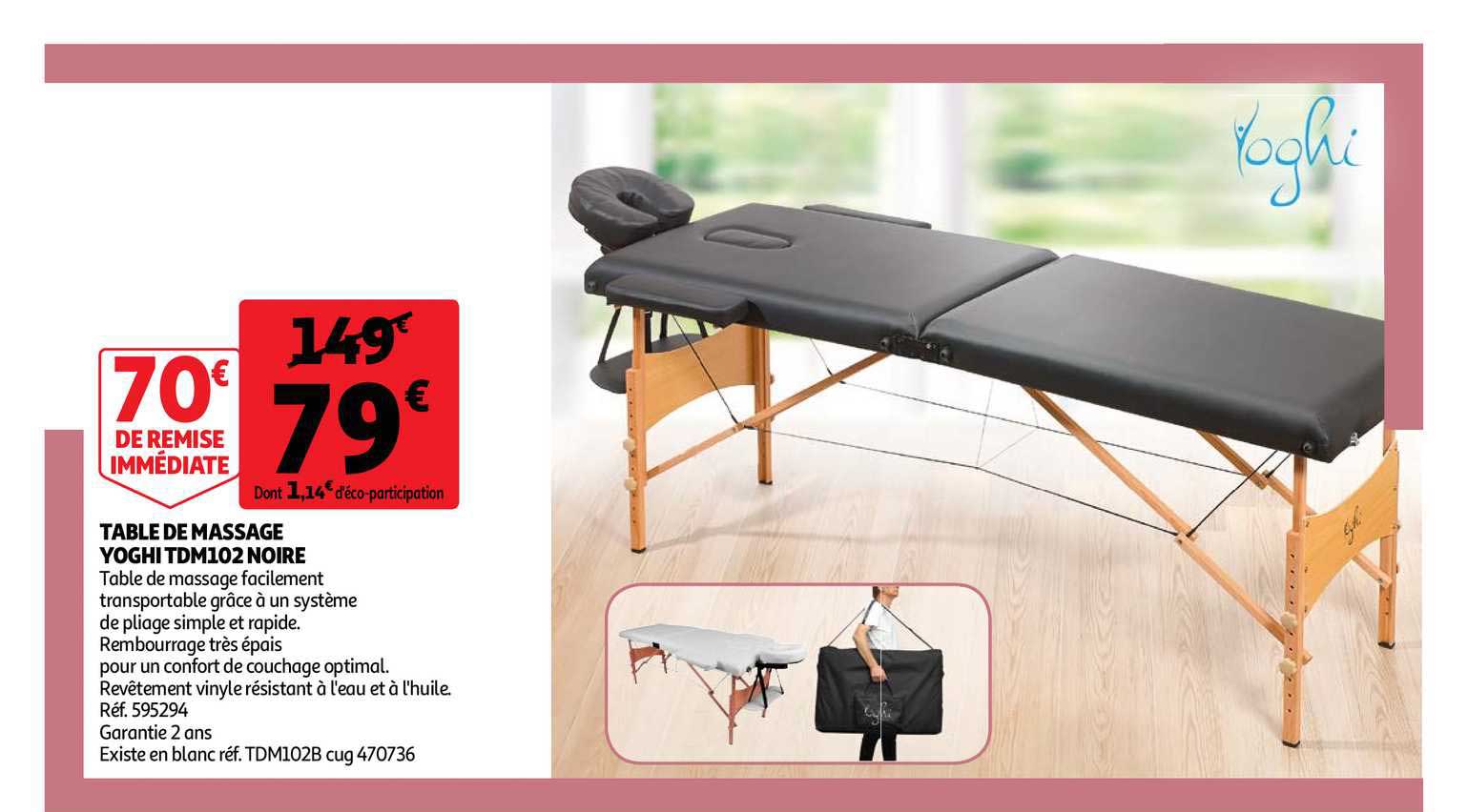 table de massage yoghi tdm102 noire