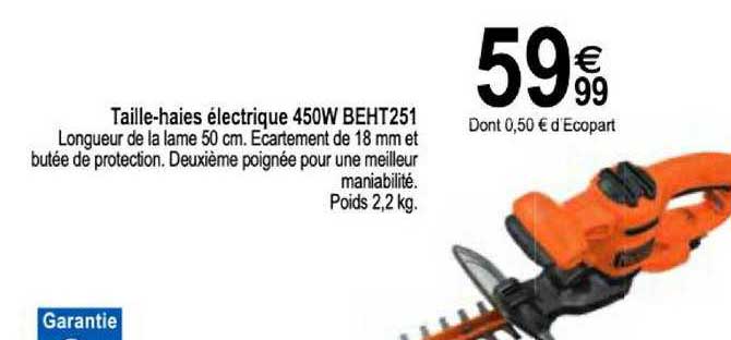 taille haies électrique 450w beht251