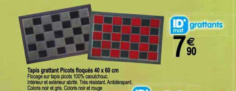 tapis grattant picots floqués 40 x 60 cm id mat grattants