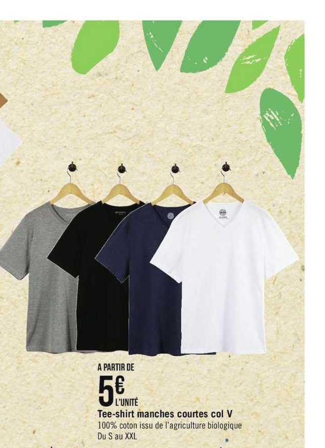 tee shirts manches courtes col v