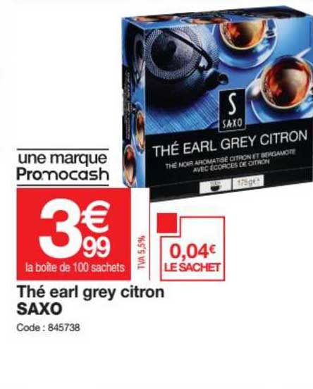 thé earl grey citron saxo