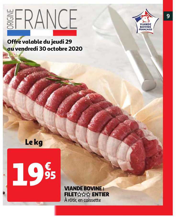 Viande Bovine : Filet Entier
