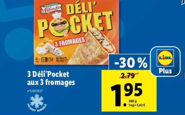 3 Déli'pocket Aux 3 Fromages Alfredo