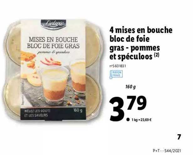 4 mises en bouche bloc de foie gras - pommes et spéculoos deluxe