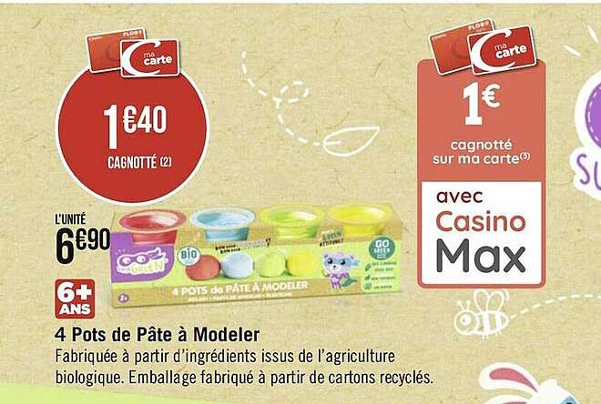 4 pots de pâte à modeler