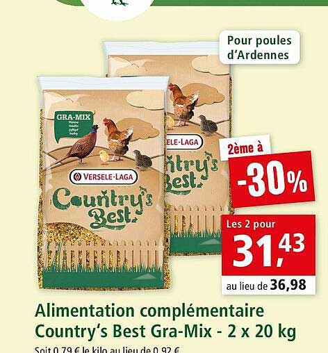 alimentation complémentaire country's best gra-mix - 2 x 20 kg