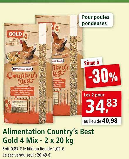 alimentation country's best gold 4 mix - 2 x 20 kg