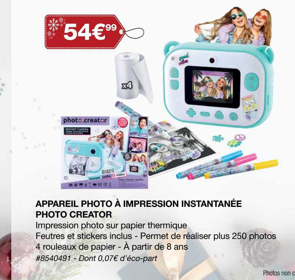 Appareil Photo à Impression Instantanée Photo Creator