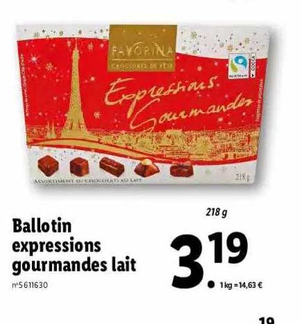 ballotin expressions gourmandes lait favorina