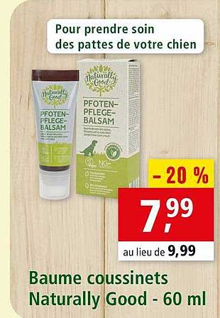 baume coussinets naturally good - 60 ml