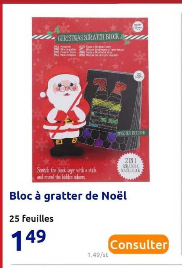 bloc à gratter de noël