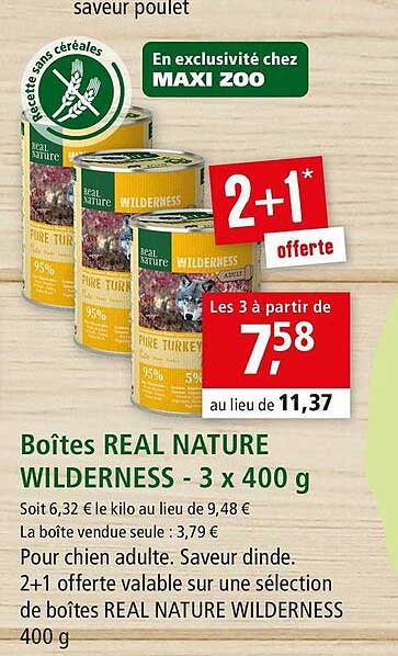 boîtes real nature wilderness - 3 x 400 g
