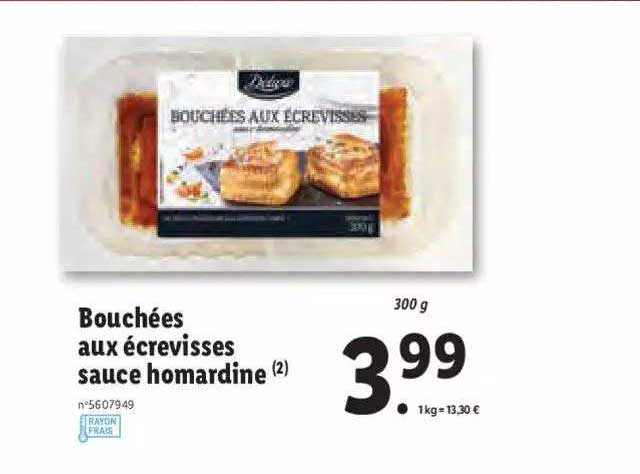 bouchées aux écrevisses sauce homardine deluxe