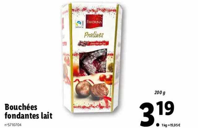 Bouchées Fondantes Lait Favorina