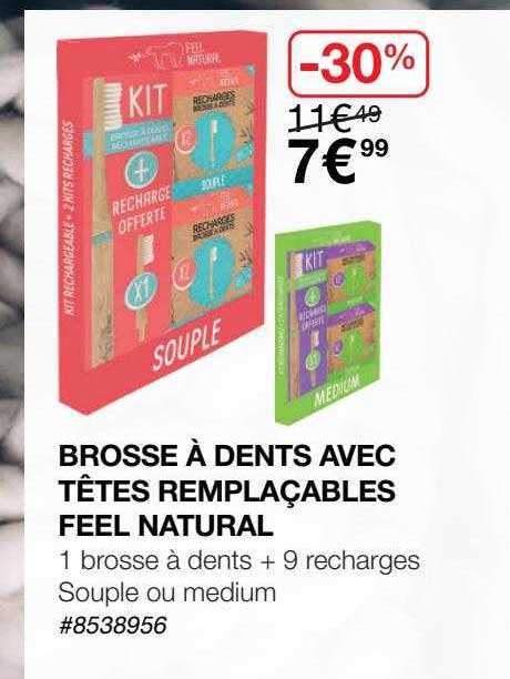 brosse à dents avec têtes remplaçables feel natural