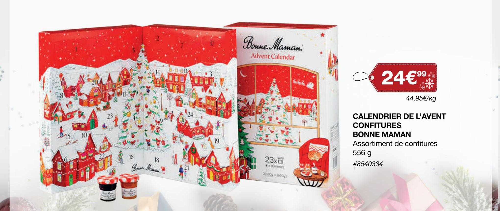 calendrier de l'avent confitures bonne maman