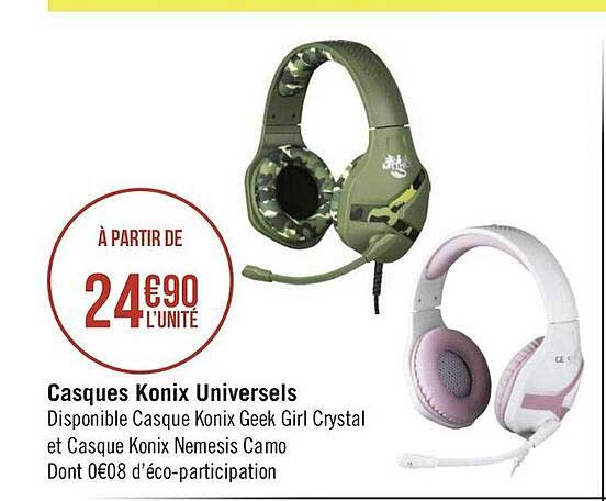casques konix universels