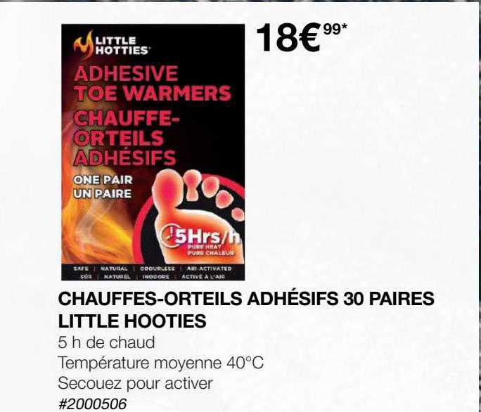 chauffes-orteils adhésifs 30 paires little hooties