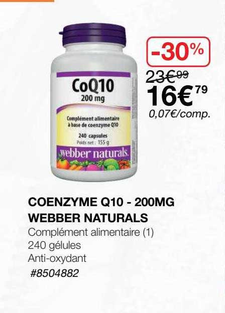 coenzyme q10 - 200mg webber naturals