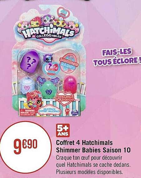coffret 4 hatchimals shimmer babies saison 10