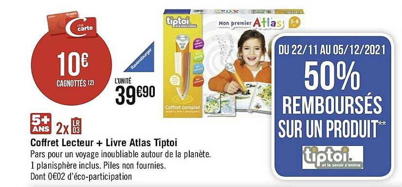 coffret lecteur + livre atlas tiptoi