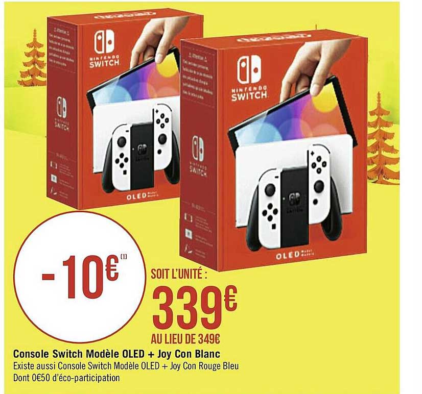 console switch modèle oled + joy con blanc
