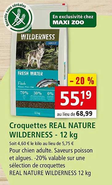 croquettes real nature wilderness - 12 kg