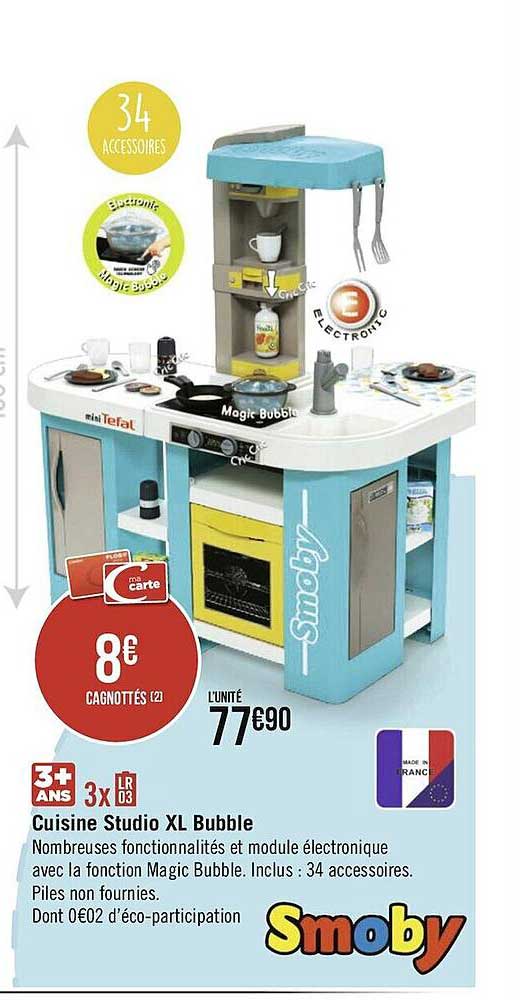 cuisine studio xl bubble smoby