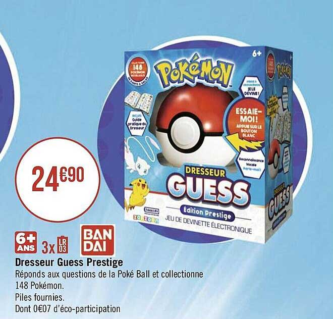 dresseur guess prestige bandai