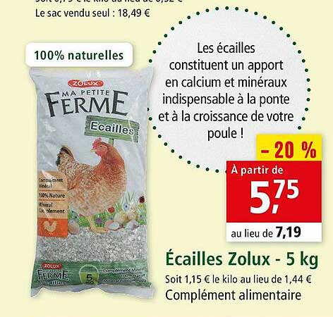 écailles zolux - 5 kg