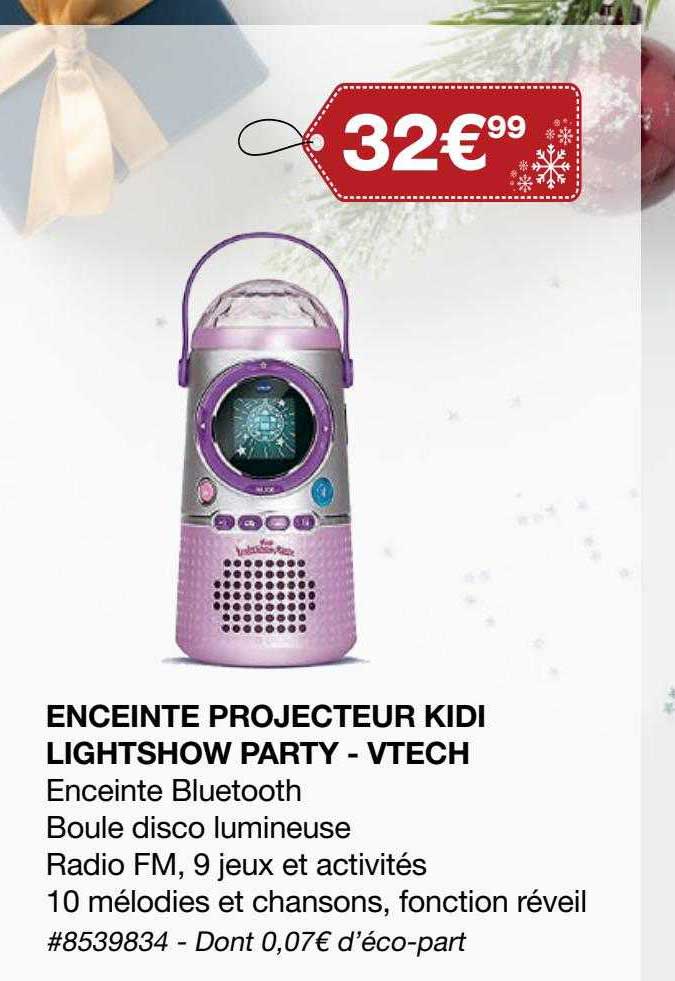 enceinte projecteur kidi lightshow party - vtech