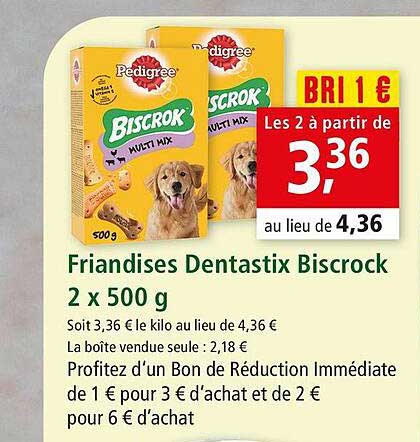 Friandises Dentastix Biscrock 2 X 500 G