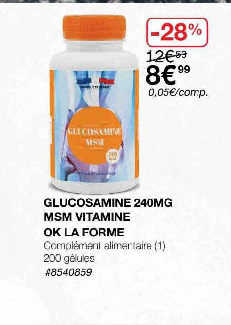 Glucosamine 240mg Msm Vitamine Ok La Forme