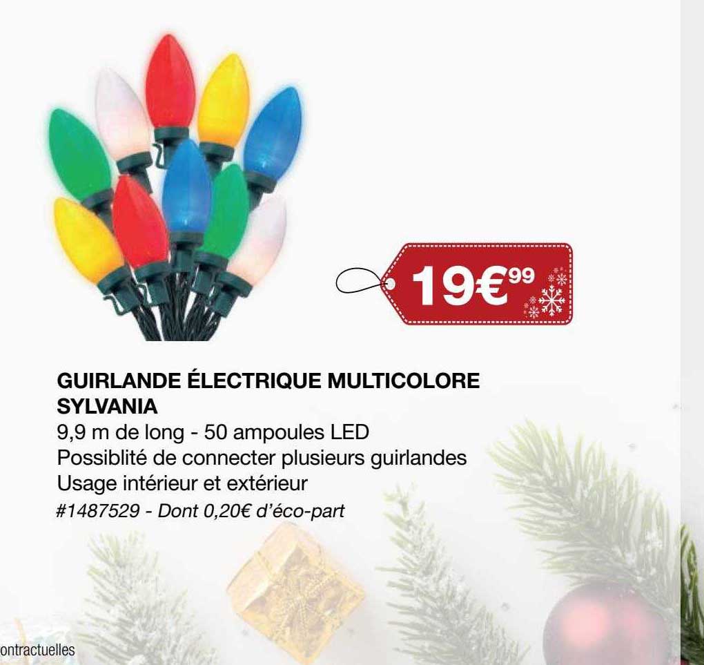 guirlande électrique multicolore sylvania